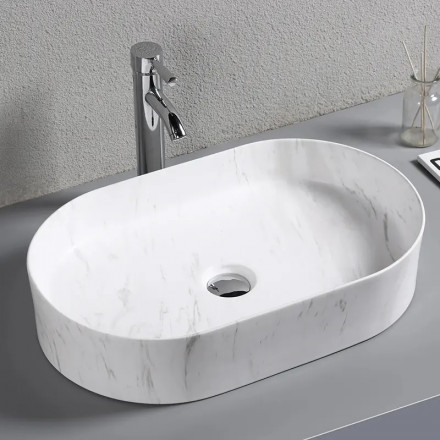 CeruttiSpa CR0055B MMW1 раковина накладная мрамор матовый белый