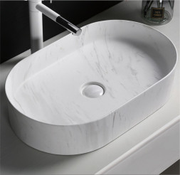 CeruttiSpa CR0055B MMW1 раковина накладная мрамор матовый белый