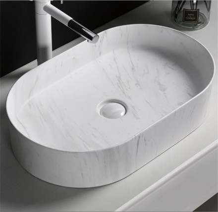CeruttiSpa CR0055B MMW1 раковина накладная мрамор матовый белый