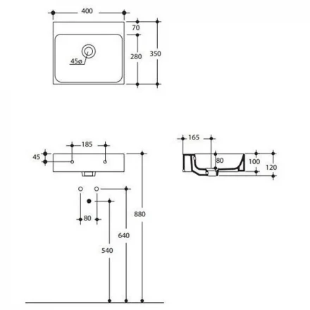 KERASAN Cento TO000109856 раковина белый