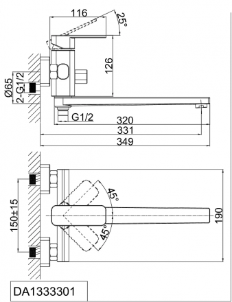 D&amp;K Rhein Altportel DA1333301 Смеситель для ванны