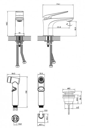 Lemark Allegro LM5916CW смеситель для раковины и биде