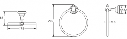 Rose RG1106 Полотенцедержатель в форме кольца хром