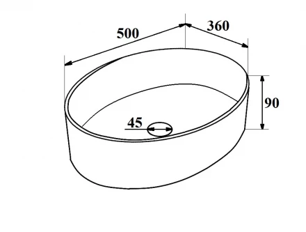 Умывальник Runo мебельный 50 овал OVALE 00-00001359