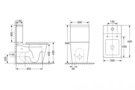 ABBER Rechteck AC1210 унитаз