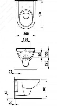 Laufen Pro 8.2095.0.000.000.1 Подвесной унитаз (чаша)