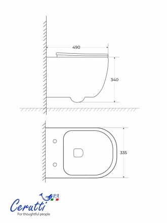 CeruttiSpa LUIGI Aria 11101 Tornado унитаз подвесной  сидение микролифт 