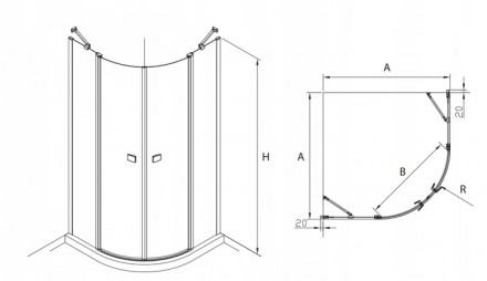 Roca Capital 7M4309012M Душевой угол 90x90