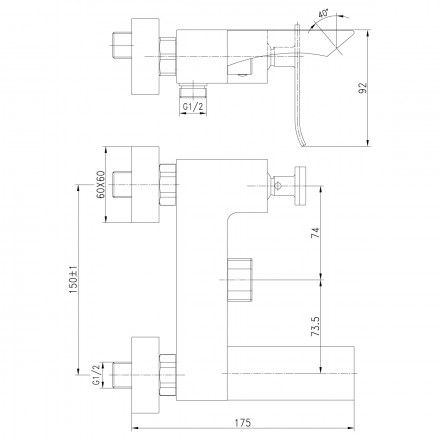 Lemark Contest LM5814CW смеситель для ванны