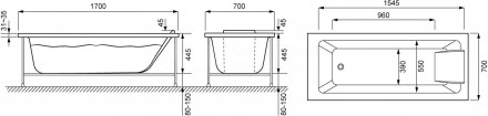 Jacob Delafon Sofa E60518RU-00 Акриловая ванна 170x70