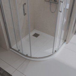 BelBagno UNO TRAY-MR-UNO-R-90-550-35-W-CR душевой поддон из искусственного мрамора в комплекте с сифоном