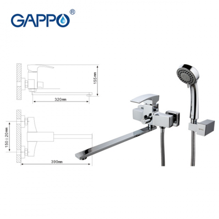 Gappo G2207 Смеситель для ванны