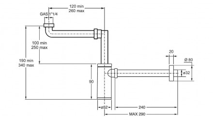 BONOMINI 2795SP32B0WZ Сифон для раковины
