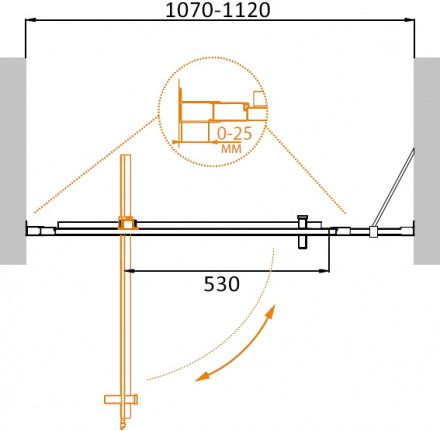 CEZARES VARIANTE-B-1-110/120-C-Cr душевая дверь