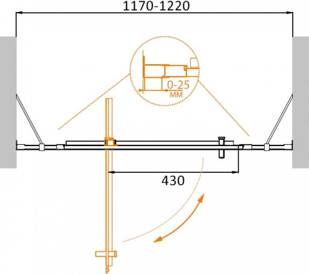 CEZARES PREMIER-SOFT-W-BF-1-130-C-Cr-IV душевая дверь