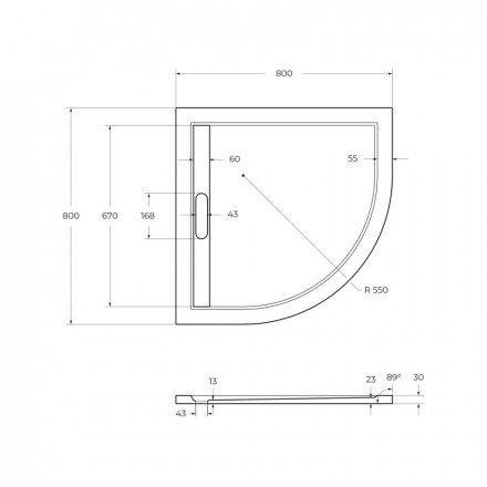 CEZARES TRAY-AS-R-80-30-W поддон из искусственного мрамора