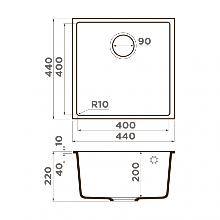 Omoikiri Bosen 44-U-WH мойка 440x440 белый