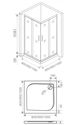 Good Door Infinity CR-100-G-CH Душевой угол
