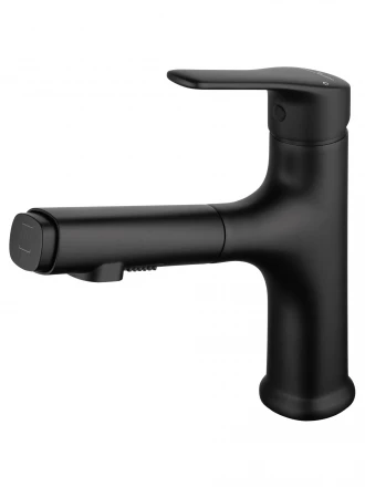 Wonzon &amp; Woghand WW-AE4151-MB Смеситель для раковины с выдвижным изливом черный матовый