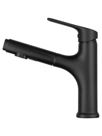 Wonzon &amp; Woghand WW-AE4151-MB Смеситель для раковины с выдвижным изливом черный матовый
