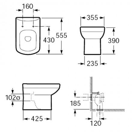 Roca Dama Senso Compacto 347517000 Напольный унитаз (чаша)
