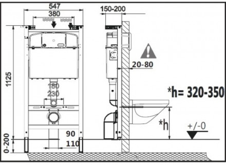 Roca In-Wall 890090020 инсталляция для подвесного унитаза