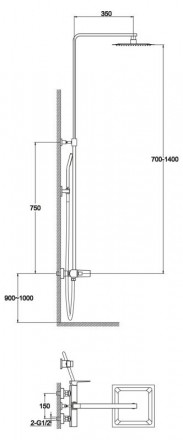 BelBagno ARLIE ARL-DOCM-CRM Душевая стойка