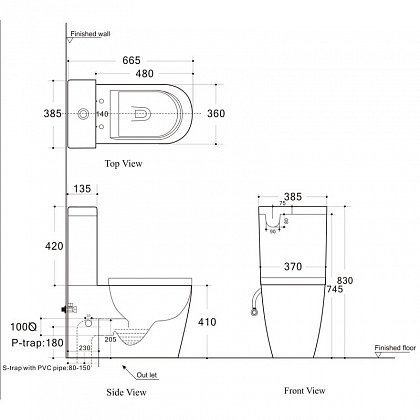 Aquanet Atago BL-104N-TPT Rimless Унитаз напольный