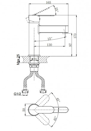 Rush Bruny BR4335-12 Смеситель для раковины
