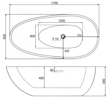 Abber AB9211 Акриловая ванна 170x85