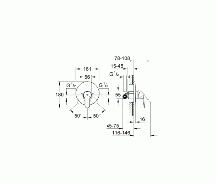 Grohe BauEdge 29078000 Смеситель для душа