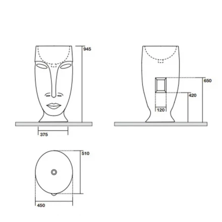 KERASAN Artwork А0002431743 раковина белый