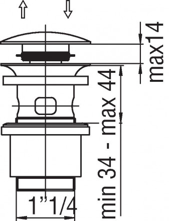 Nobili AV00110-10CR слив push open 1&#039;1/4