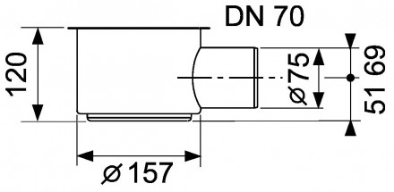 TECE 650002 сифон DN 70 (1.25 л/с)