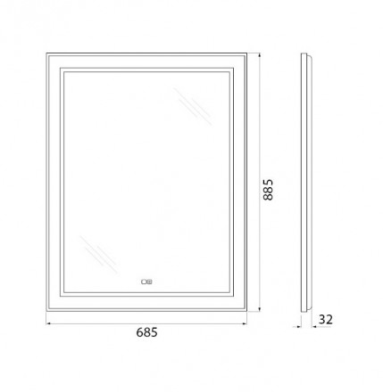 BelBagno SPC-KRAFT-685-885-TCH-WARM Зеркало