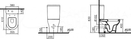Vitra Zentrum 9012B003-7204 Унитаз напольный с бачком и с сиденьем микролифт