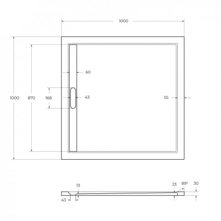Cezares TRAY-AS-A-100-30-W Душевой поддон квадратный 100x100