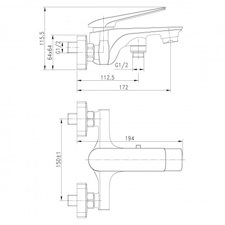Lemark Allegro LM5914CW смеситель для ванны