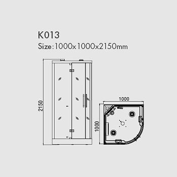 KOY K013 душевая кабина с инфракрасной сауной и паровой баней