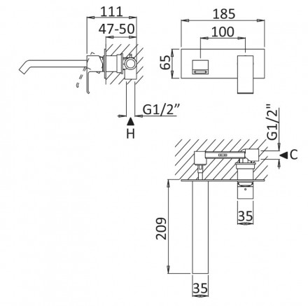 CEZARES PORTA-BLI-01-W0 смеситель для раковины