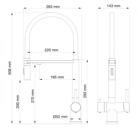 Wonzon &amp; Woghand WW-88458009-BG Смеситель для кухни с гибким изливом и подключением фильтра браширов
