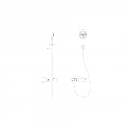 Wonzon &amp; Woghand Muse WW-A30902-CR Смеситель для душа с встроенным изливом Corno черный матовый