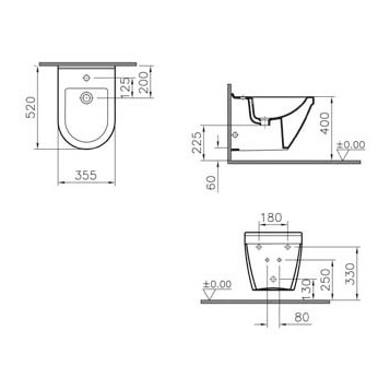 Vitra S50 5324B003-0288 биде подвесное