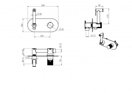 Boheme Stick 127-CRCR.2 Комплект гигиенического душа