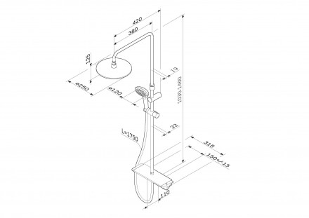 Am.Pm Spirit V2.0 F0770A400 Душевая система с термостатом