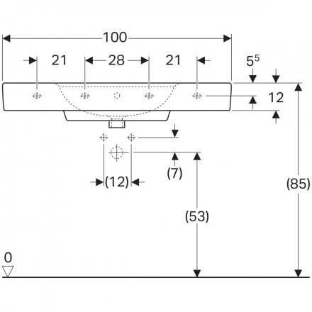 Geberit Renova Plan 122100000 Раковина 100x48