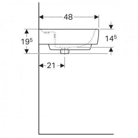 Geberit Renova Plan 122100000 Раковина 100x48