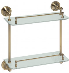 Bemeta Retro Bronze 144102127 полочка стеклянная двойная