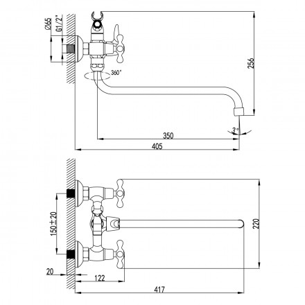 Lemark Standard LM2151C смеситель для ванны и душа