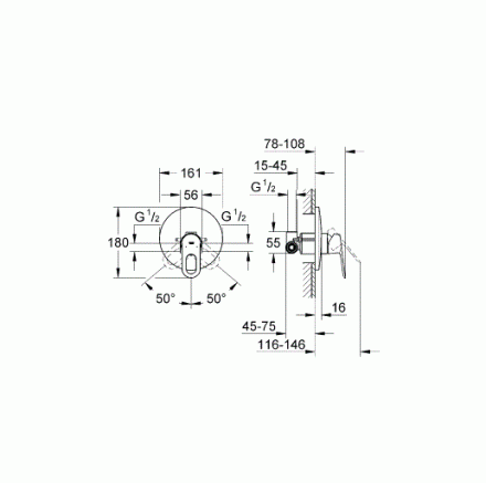 Grohe BauLoop 29080000 Смеситель для душа
